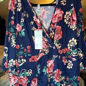 Poseshe plus bodycon floral midi dress size 4x